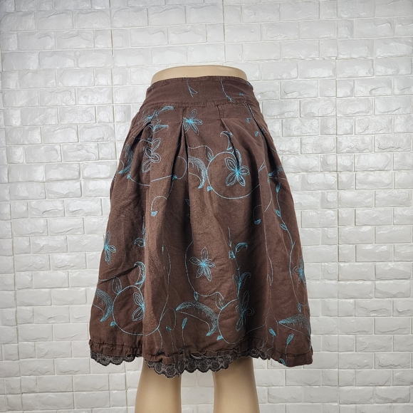sweet by miss me small brown and blue skirt - Picture 4 of 5
